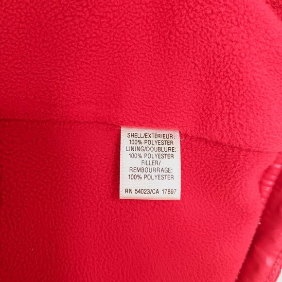 Old Navy M Red Quilted Puff Vest | Womens Sleeveless Full Zip Cozy Fleece Lined - Picture 4 of 11